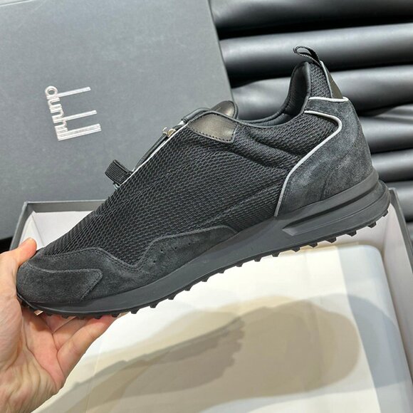 Dunhill Mens Lace-Up Casual Mesh Sneakers Black - Picture 7 of 10